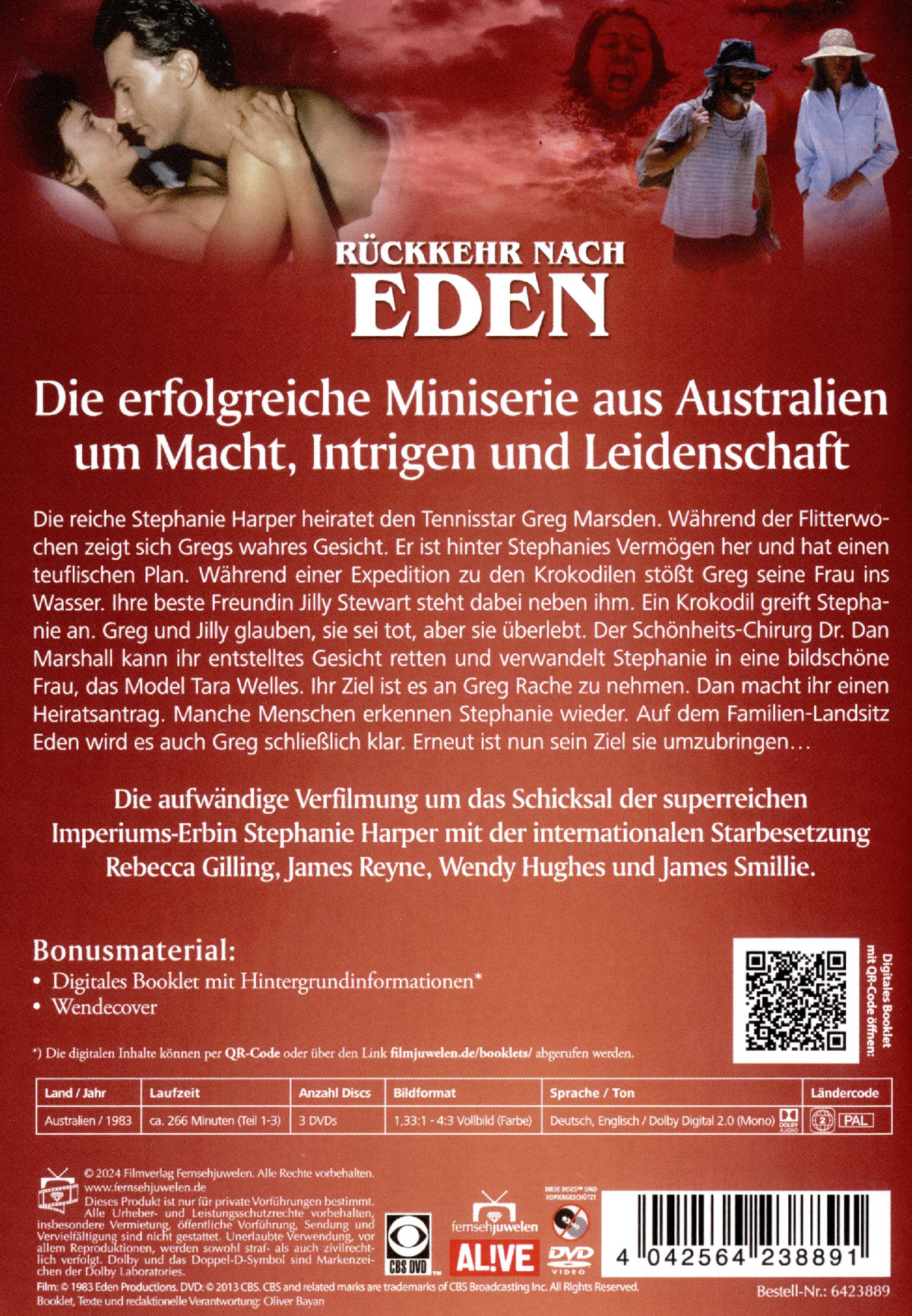 Rückkehr nach Eden - Die komplette Miniserie in 3 Teilen - Neuauflage  [3 DVDs]  (DVD)
