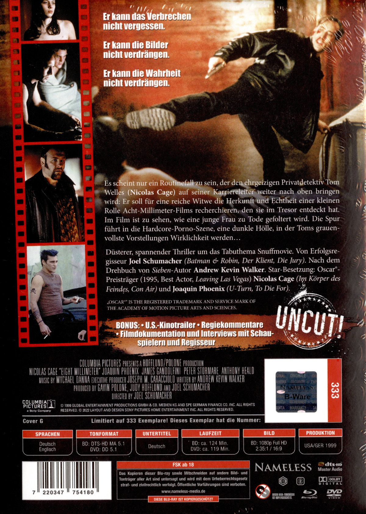 8MM - Acht Millimeter - Uncut Mediabook Edition (DVD+blu-ray) (G)