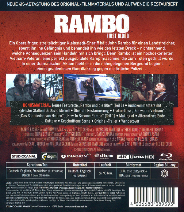 Rambo - First Blood (4K Ultra HD)