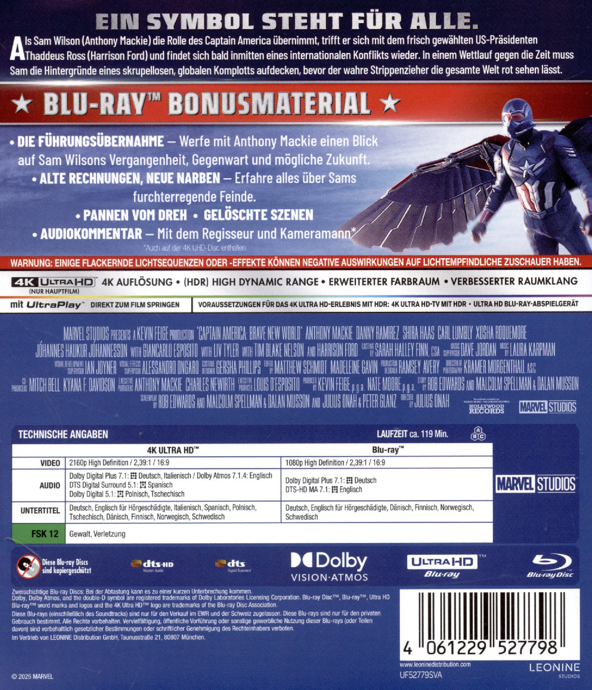 Captain America - Brave New World (4K Ultra HD) (+ Blu-ray)