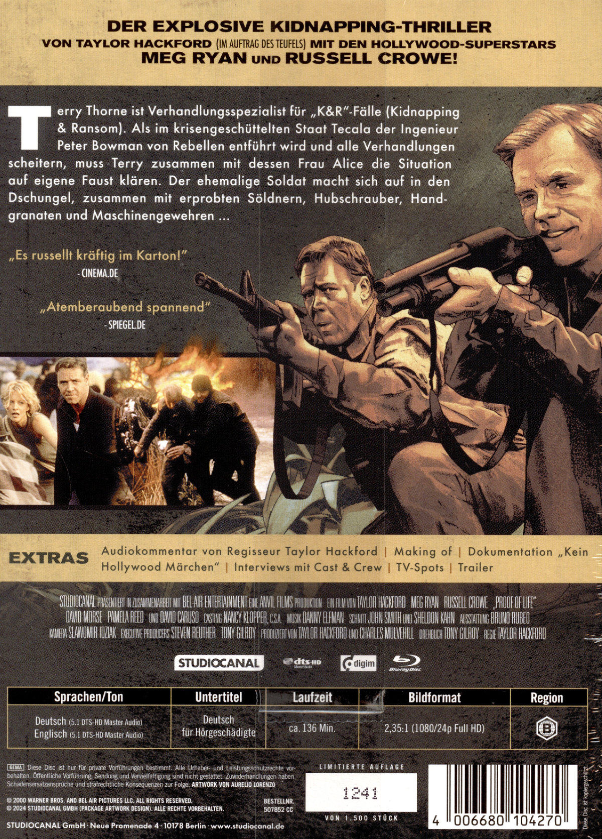 Lebenszeichen - Proof of Life - Uncut Mediabook Edition  (blu-ray)