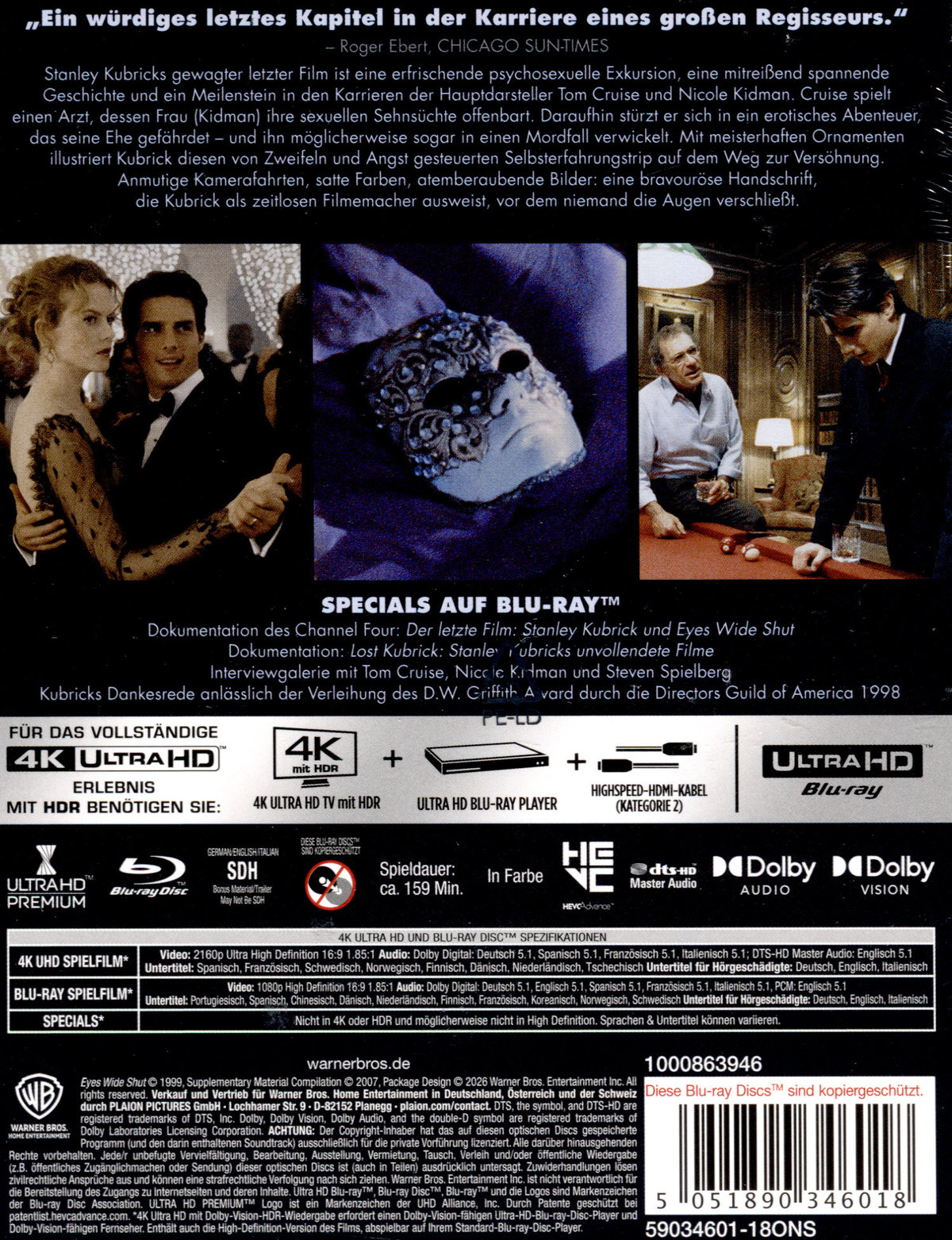 Eyes Wide Shut - Limited Steelbook Edition  (4K Ultra HD+blu-ray)