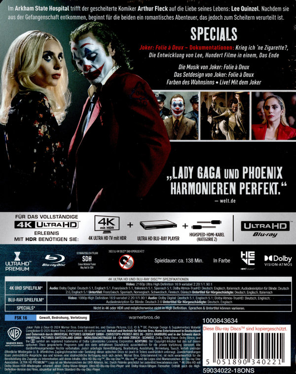 Joker: Folie à Deux - Limited Steelbook Edition  (4K Ultra HD+blu-ray)