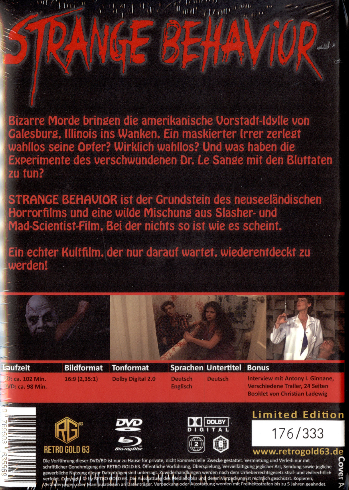 Strange Behavior - Uncut Mediabook Edition (DVD+blu-ray) (A)