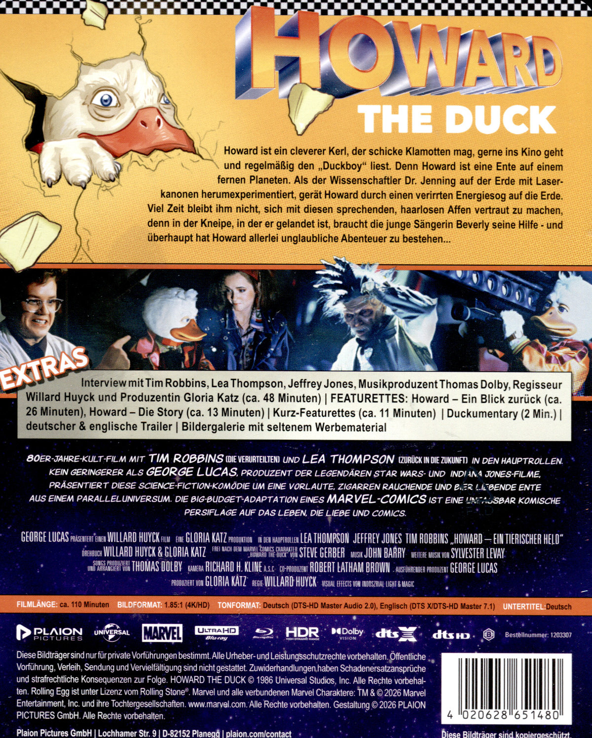 Howard the Duck - Ein tierischer Held - Limited Steelbook Edition  (4K-Ultra HD+Blu-ray)