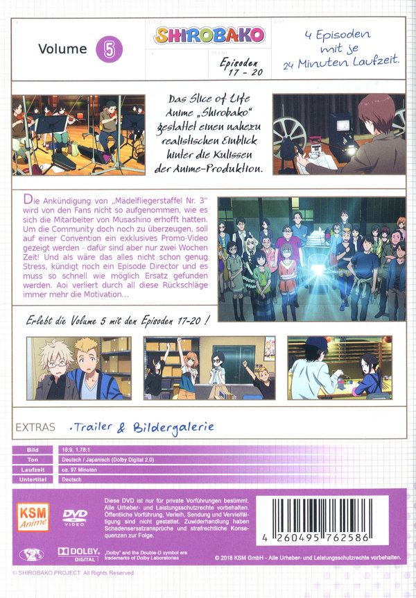 Shirobako - Volume 5/Episoden 17-20  (DVD)