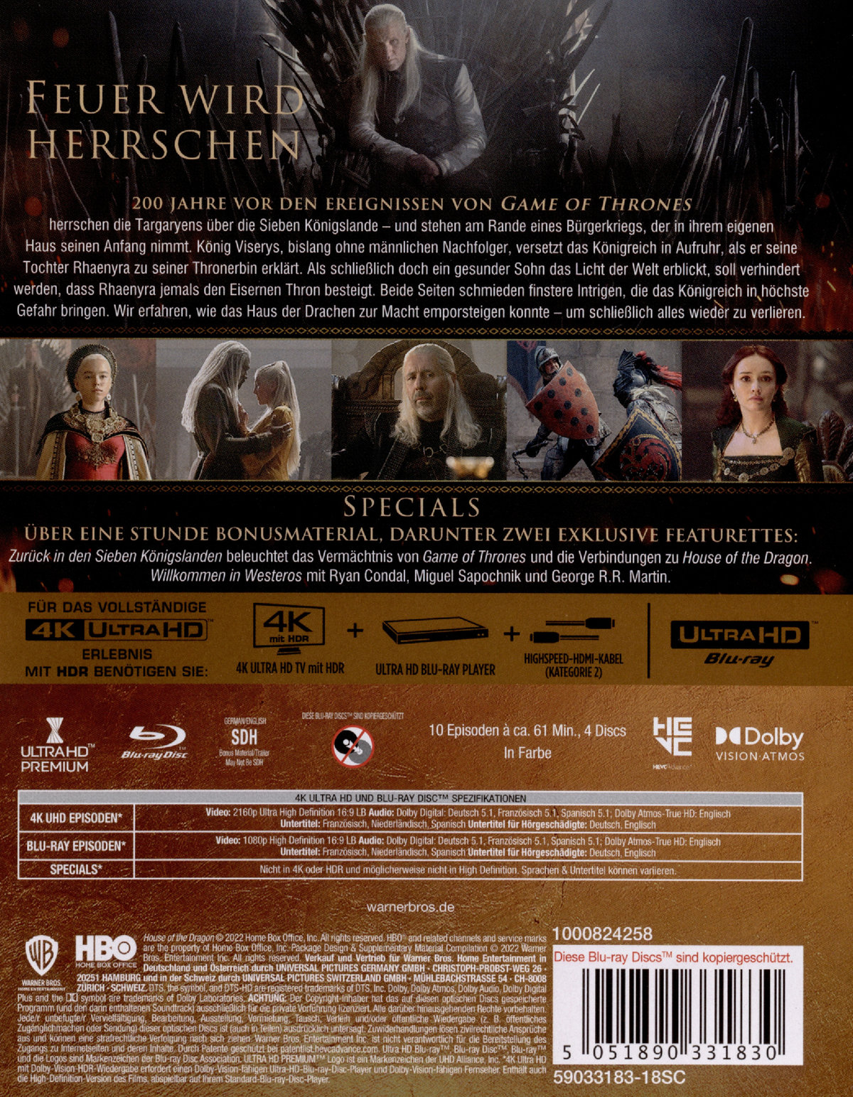 House of the Dragon - Game of Thrones - Staffel 1 (4K Ultra HD)