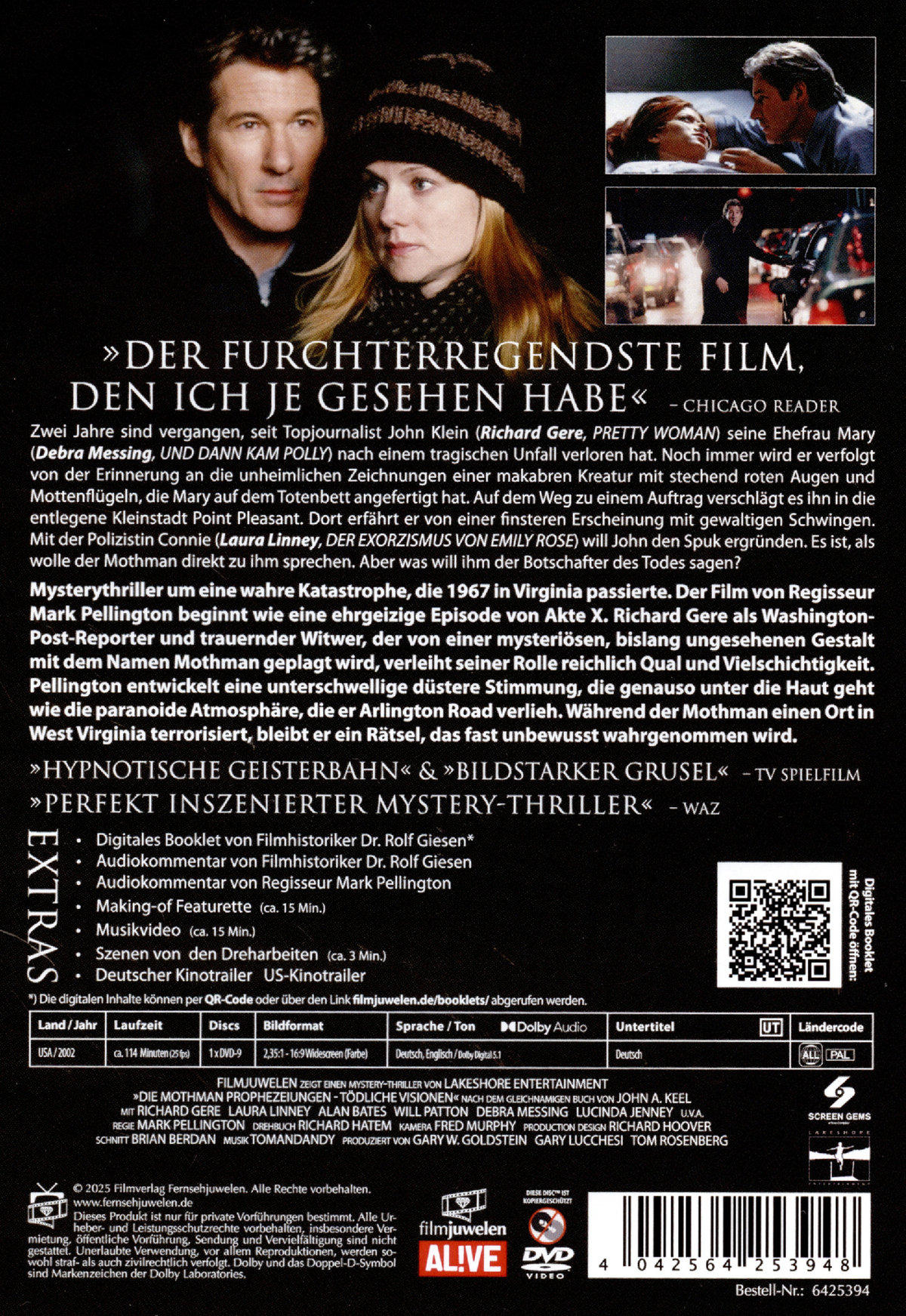 Die Mothman-Prophezeiungen - Tödliche Visionen (Filmjuwelen)  (DVD)