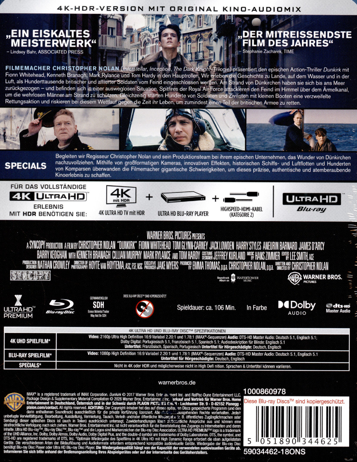 Dunkirk - Uncut Steelbook Edition  (4K Ultra HD+blu-ray)