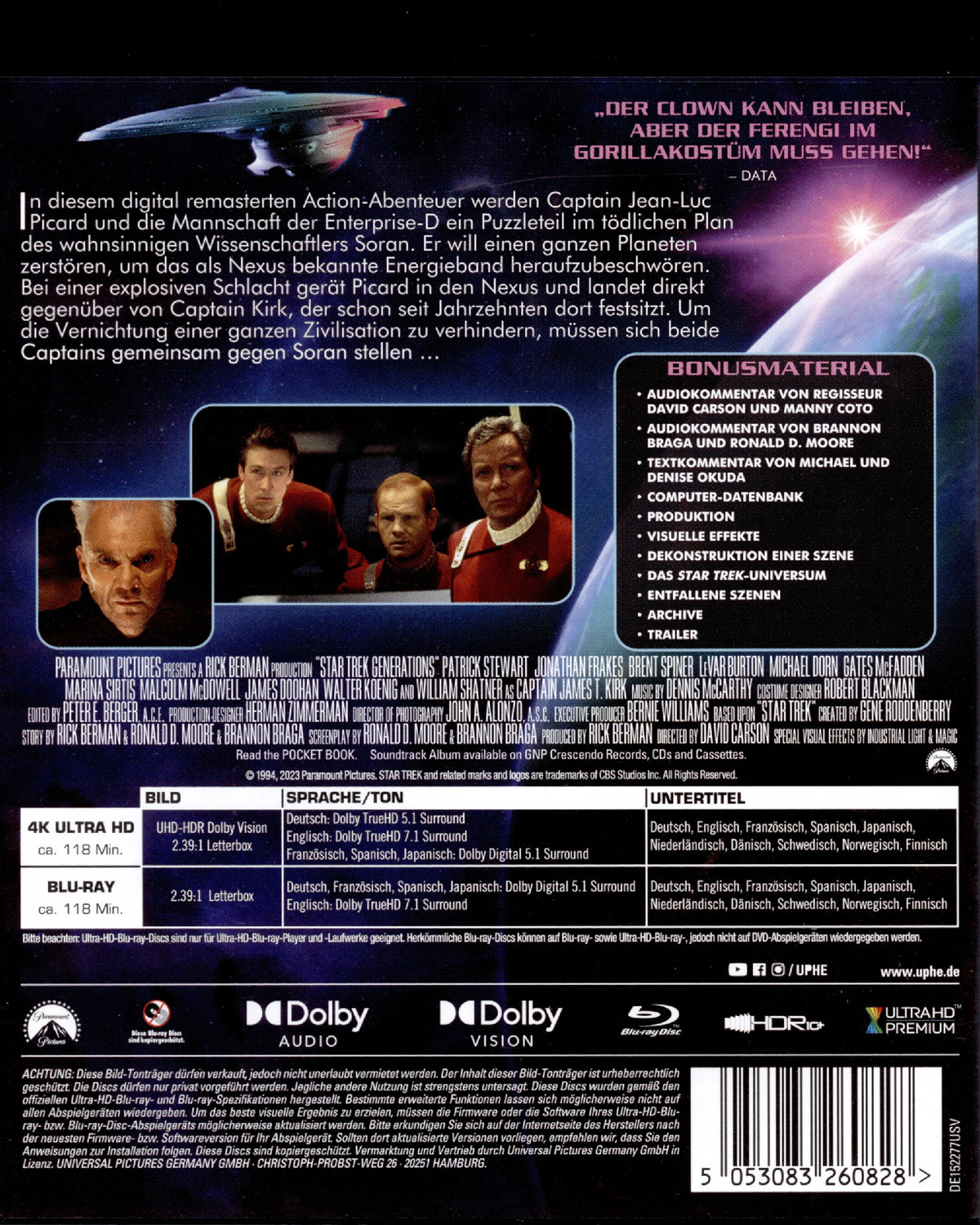 Star Trek 7 - Treffen der Generationen (4K Ultra HD)