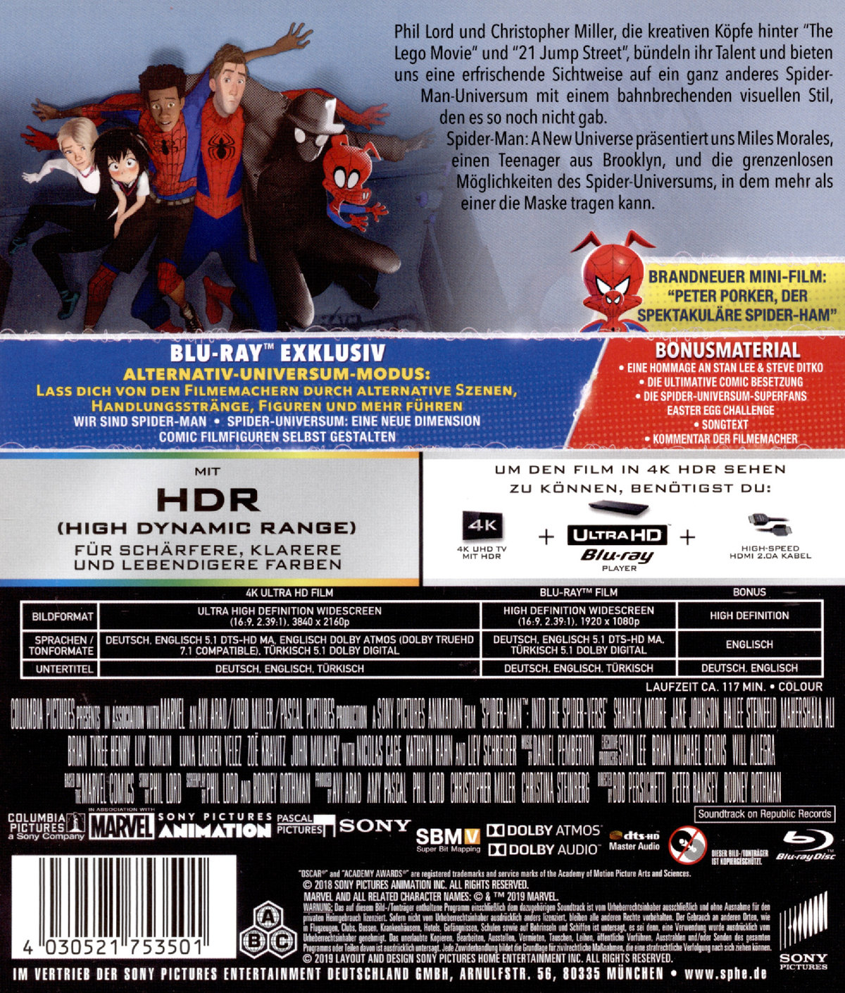 Spider-Man: A new Universe  (4K Ultra HD) (+ Blu-ray 2D)  (Blu-ray 4K Ultra HD)