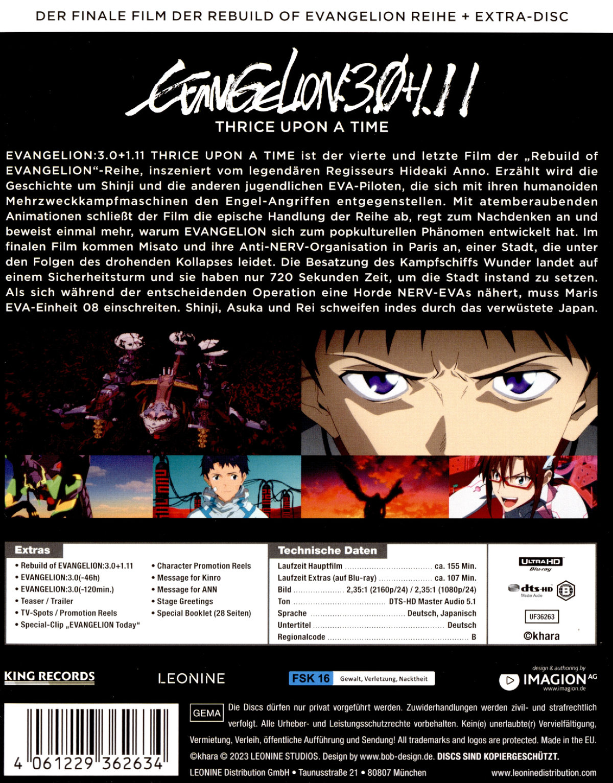 Evangelion: 3.0+1.11 Thrice Upon a Time - Uncut Mediabook Edition (4K Ultra HD+blu-ray)