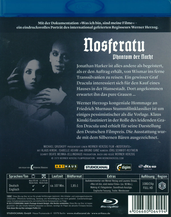 Nosferatu - Phantom der Nacht (blu-ray)