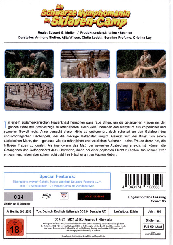 Die schwarze Nymphomanin im Sklavencamp - Uncut Mediabook Edition (DVD+blu-ray) (G)