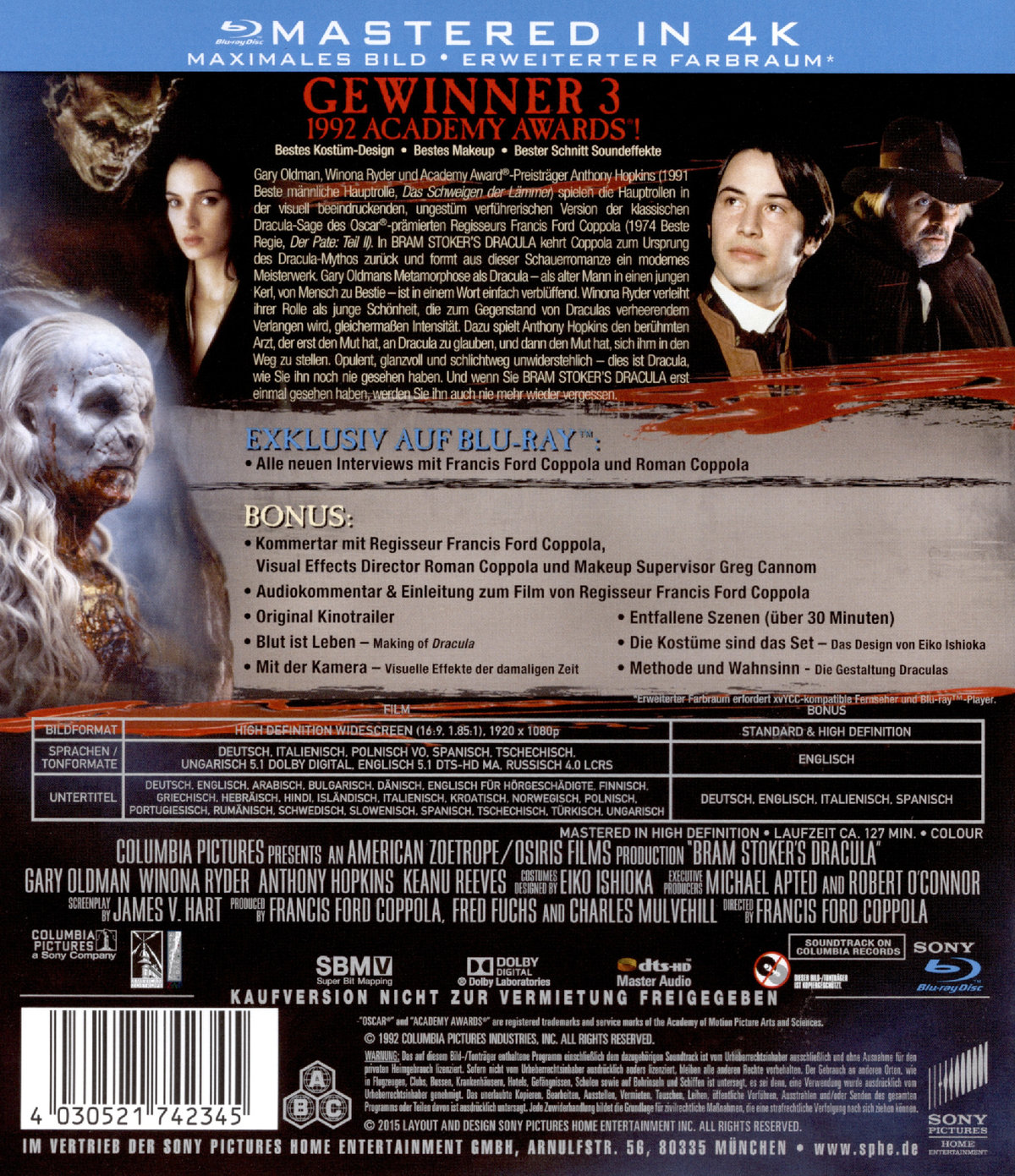 Bram Stoker's Dracula (blu-ray)