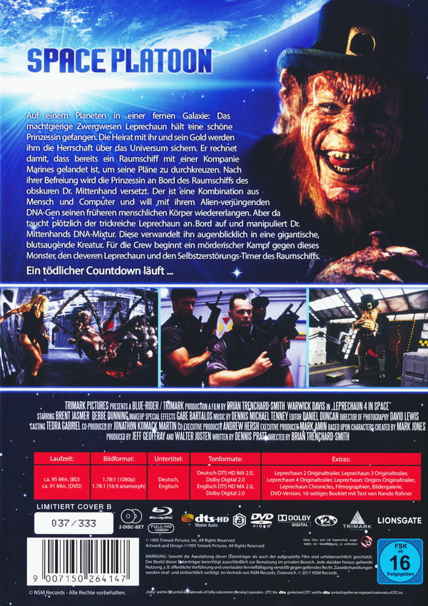 Space Platoon (Leprechaun 4 - In Space) - Uncut Mediabook Edition  (DVD+blu-ray) (B)