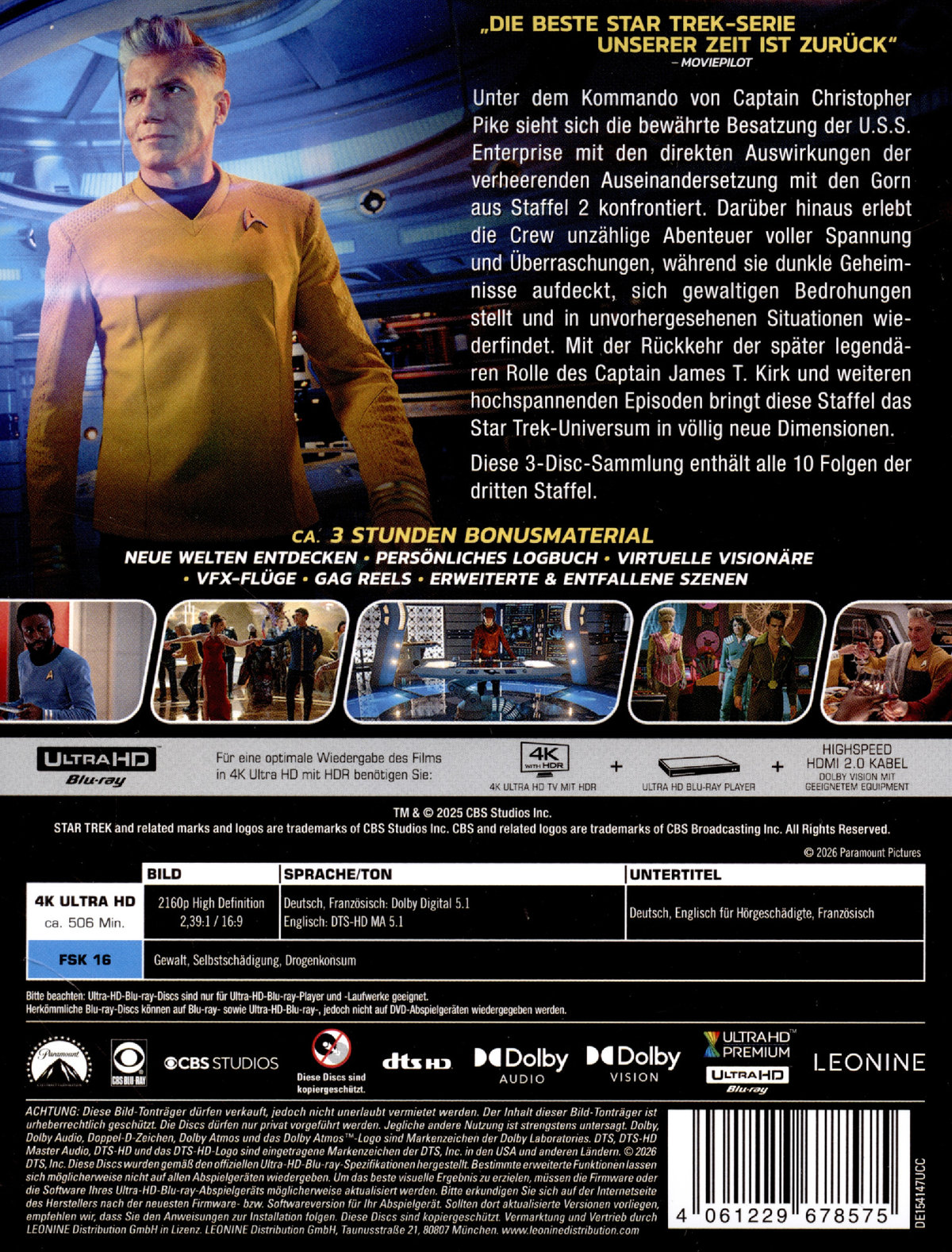 Star Trek: Strange New Worlds - Staffel 3 - Limited Steelbook Edition  (4K Ultra HD)