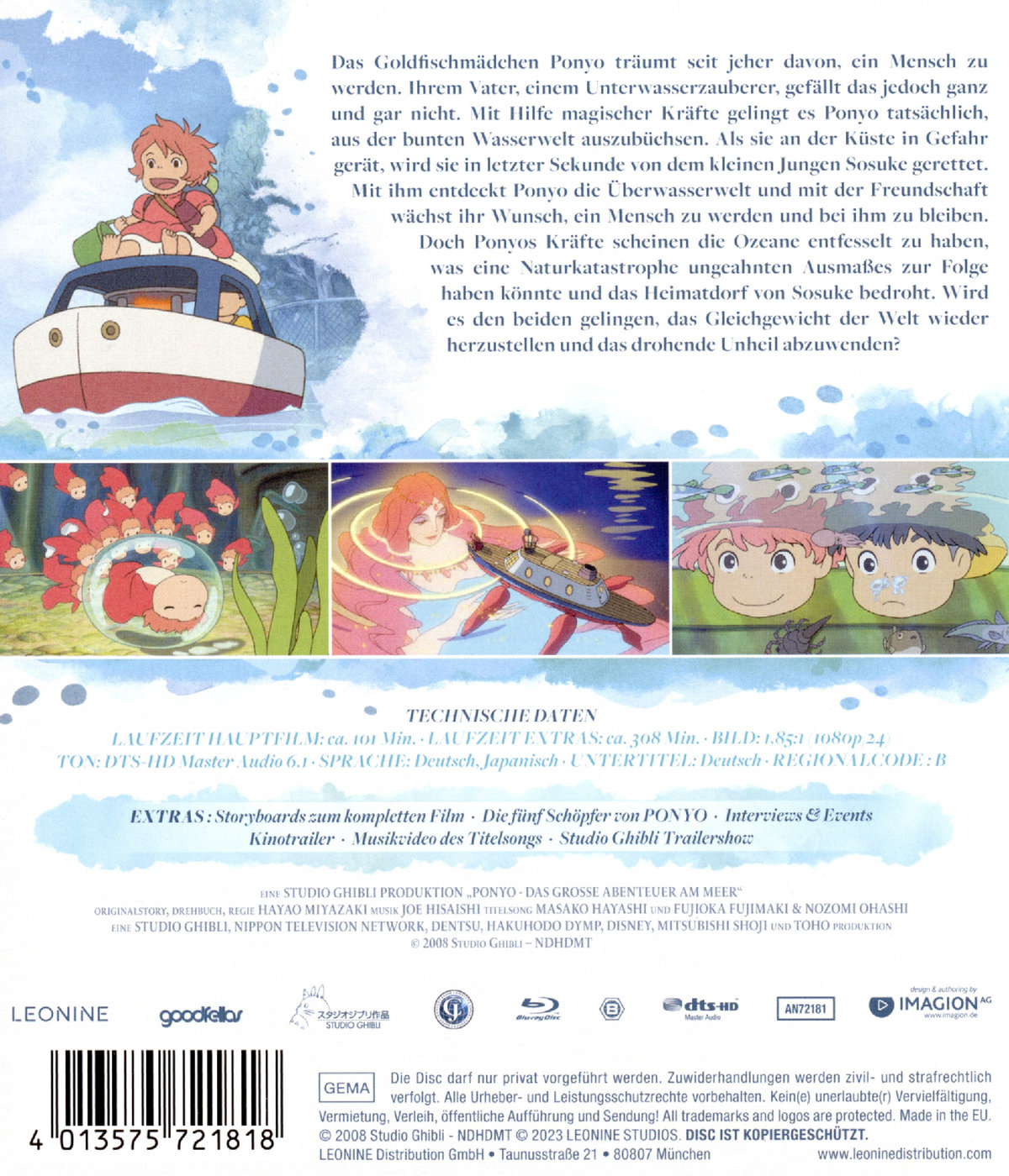 Ponyo - Das grosse Abenteuer am Meer (blu-ray)