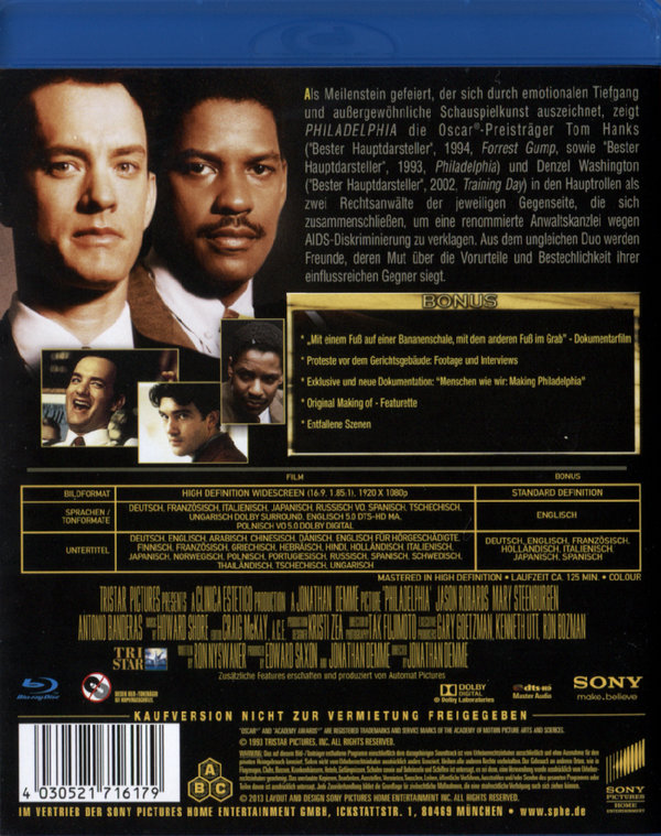 Philadelphia  (Blu-ray Disc)