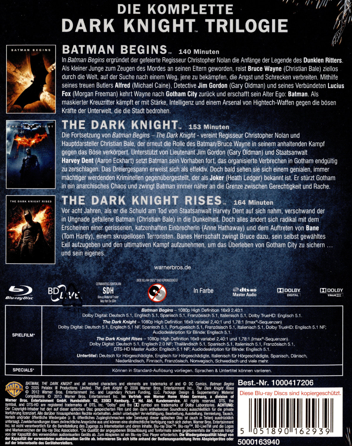 Batman - Dark Knight Trilogy Collection (blu-ray)