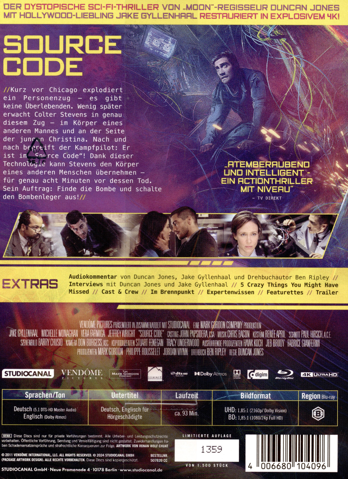 Source Code - Uncut Mediabook Edition  (4K Ultra HD+blu-ray)