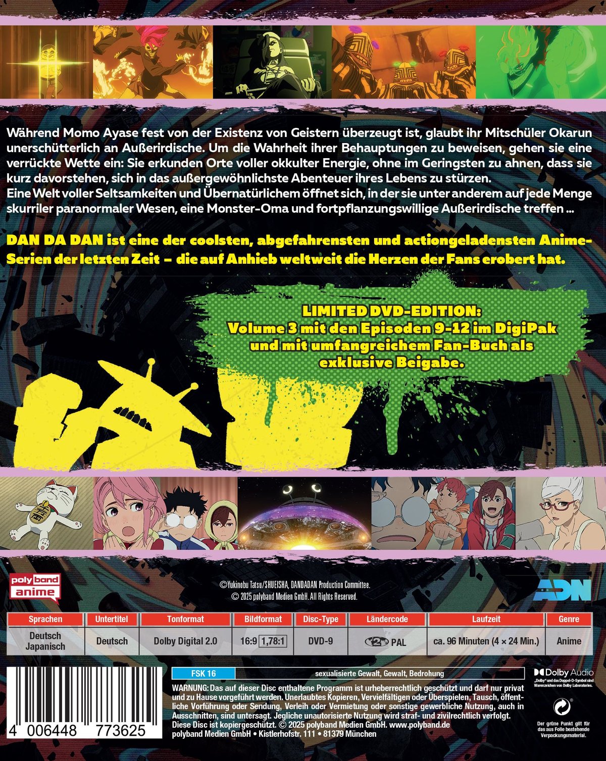 DAN DA DAN - Staffel 1, Volume 3 LTD. - Mit Fan-Buch  (DVD)