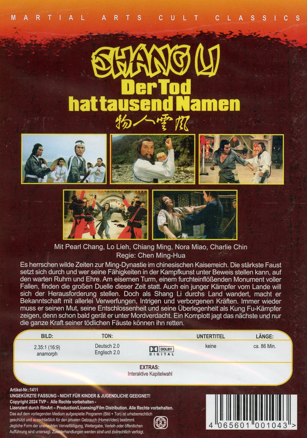 Shang Li - Der Tod hat tausend Namen - Uncut Edition (DVD) Shang Li - Der Tod hat tausend Namen - Uncut Edition (DVD)