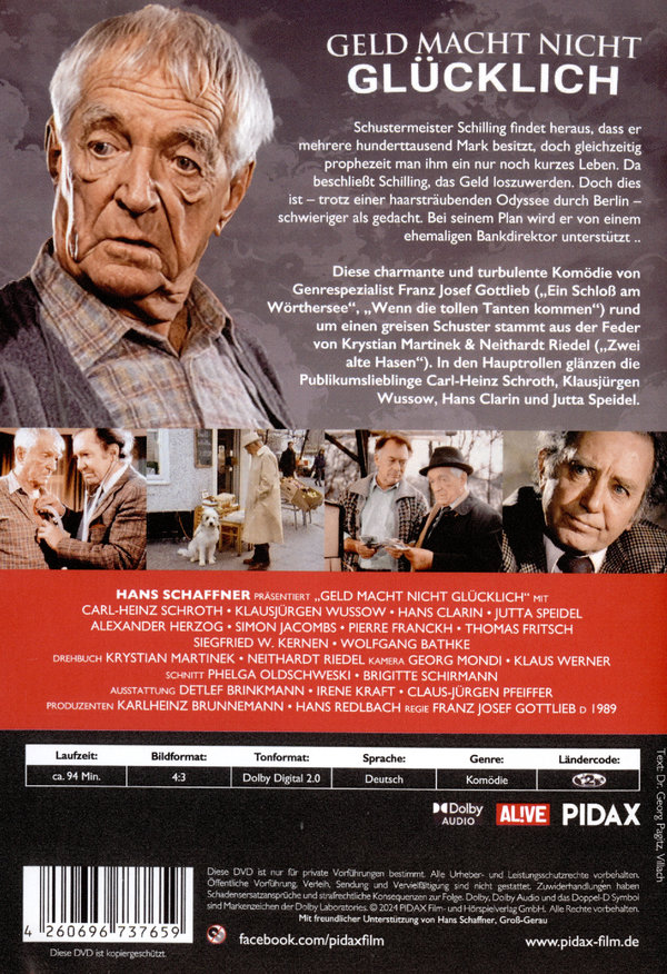 Geld macht nicht glücklich / Charmante Komödie mit Carl-Heinz Schroth, Klausjürgen Wussow, Hans Clarin und Jutta Speidel  (DVD)