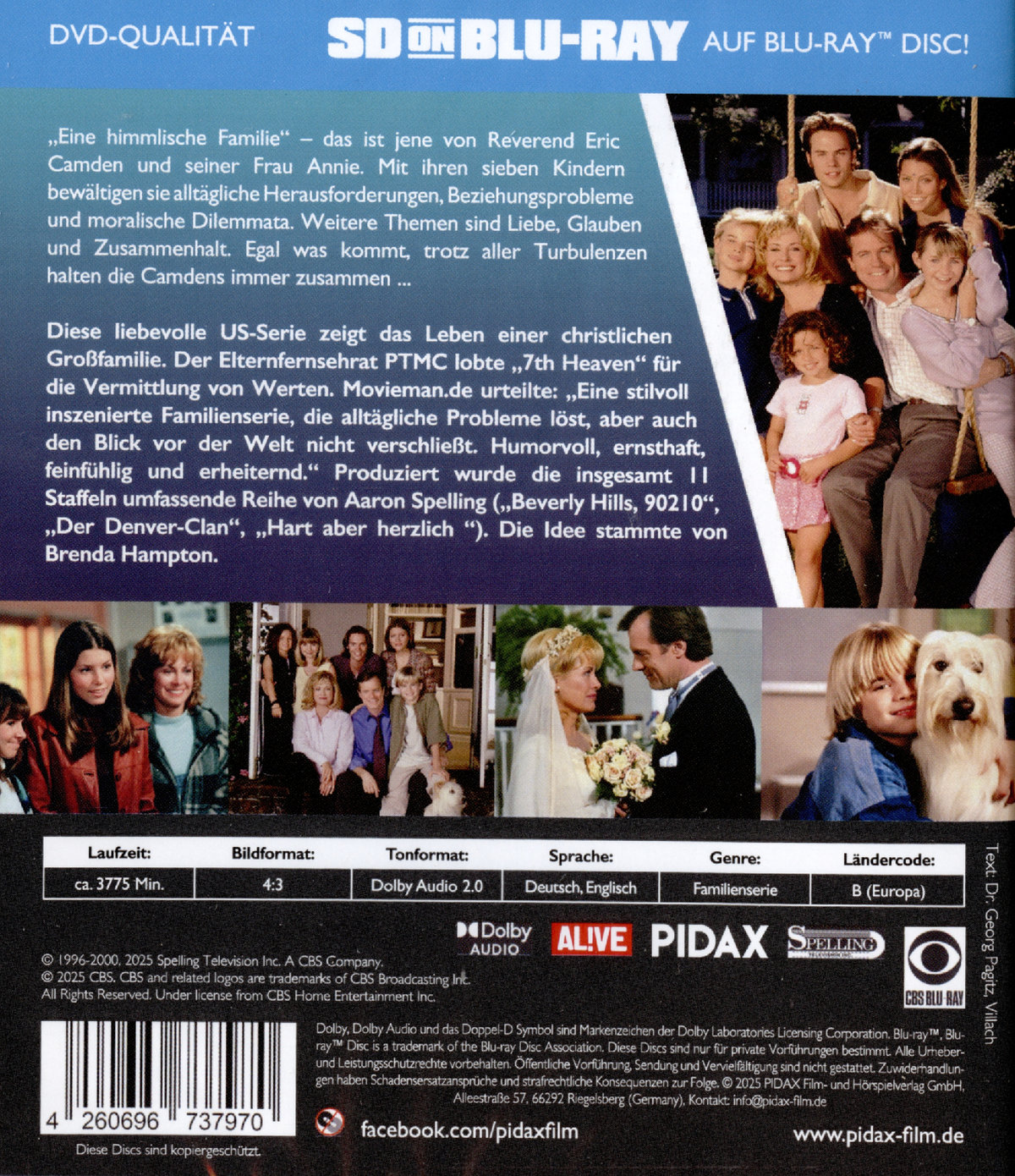 Eine himmlische Familie (7th Heaven), Box 1, Staffel 1 - 4 / Die ersten 4 Staffeln der Kultserie (SD on Blu-ray)  [4 BRs]  (Blu-ray Disc)