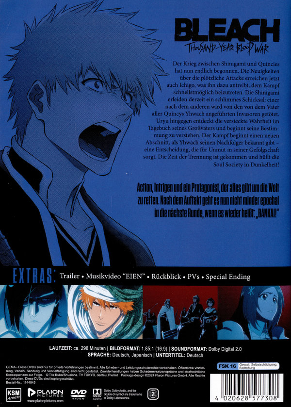 BLEACH - Thousand Year Blood War: Die komplette zweite Staffel  [2 DVDs]  (DVD)