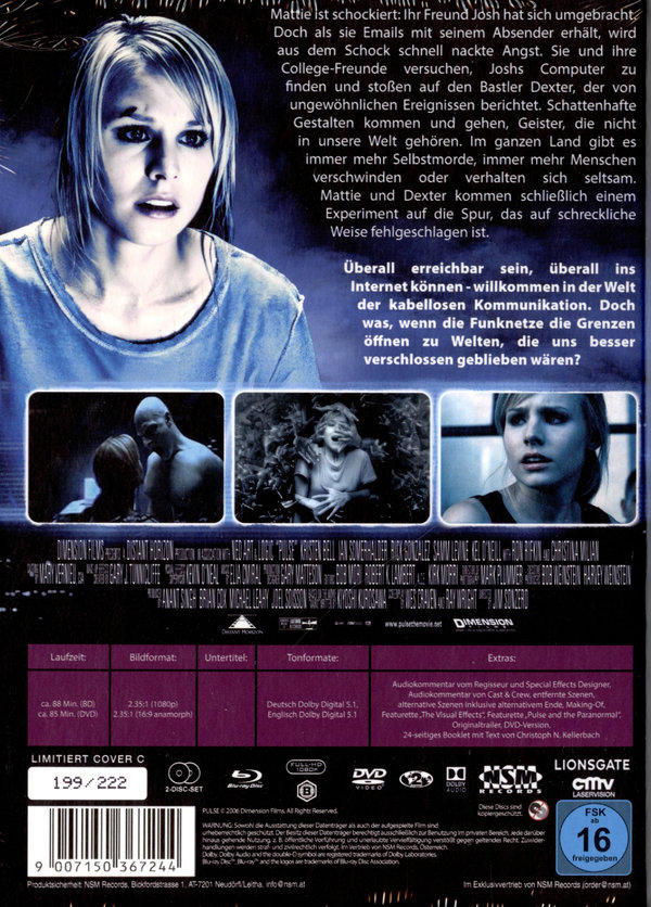 Pulse - Du bist tot, bevor du stirbst - Uncut Mediabook Edition  (DVD+blu-ray) (C) Pulse - Du bist tot, bevor du stirbst - Uncut Mediabook Edition  (DVD+blu-ray) (C)
