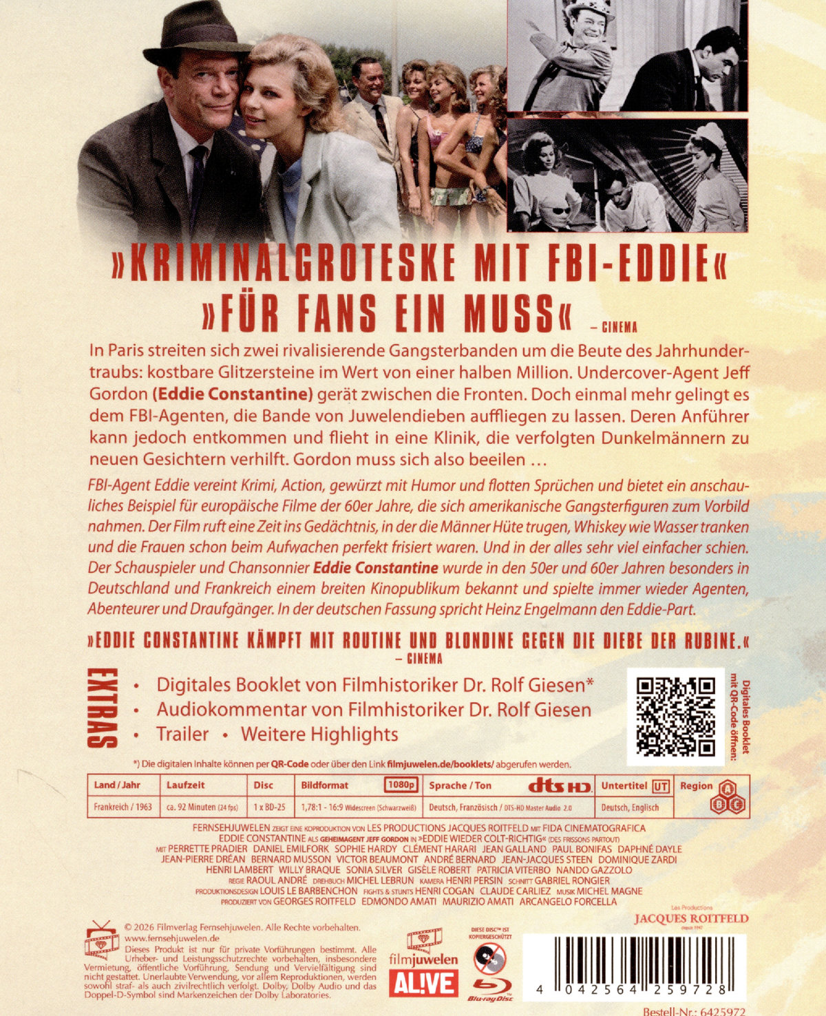 Eddie wieder colt-richtig (Des frissons partout) (Eddie Constantine / Jacques Roitfeld Produktion)  (Blu-ray Disc)