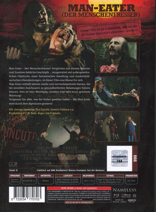 Man Eater - Der Menschenfresser - Uncut Mediabook Edition (4K Ultra HD+blu-ray) (G)