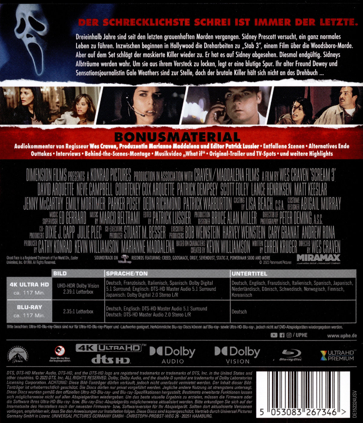 Scream 3  (4K Ultra HD) (+ Blu-ray) 