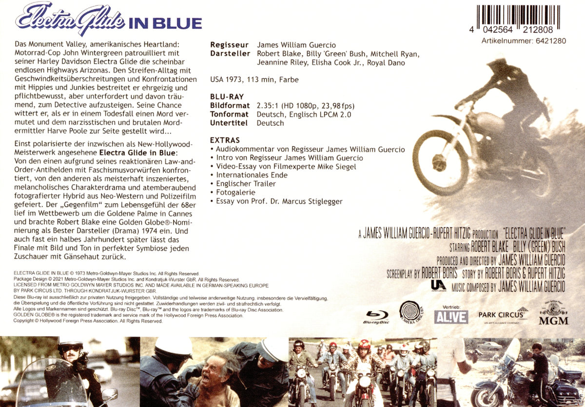 Electra Glide in Blue - Harley Davidson 344 - Uncut Mediabook Edition (blu-ray)