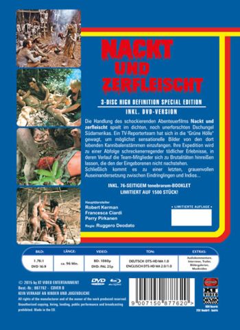 Nackt und Zerfleischt - Cannibal Holocaust - Uncut Mediabook Edition (DVD+blu-ray) (B)