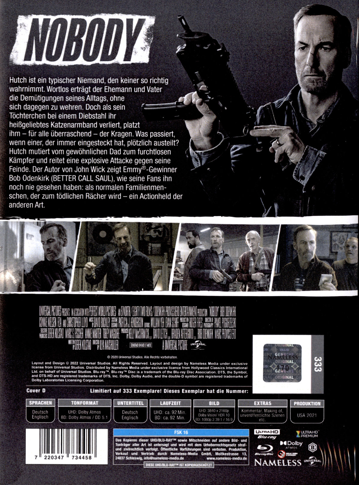 Nobody - Uncut Mediabook Edition  (4K Ultra HD+blu-ray) (D)