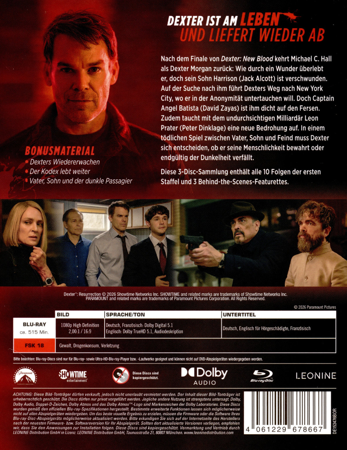 Dexter - Wiedererwachen - Staffel 1  [3 BRs]  (Blu-ray Disc)