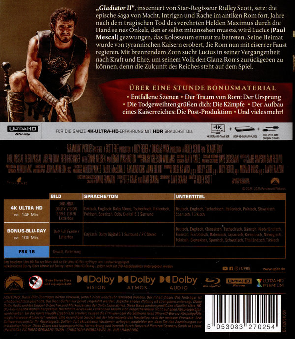Gladiator II  (4K Ultra HD) (+ Blu-ray) Gladiator II  (4K Ultra HD) (+ Blu-ray)