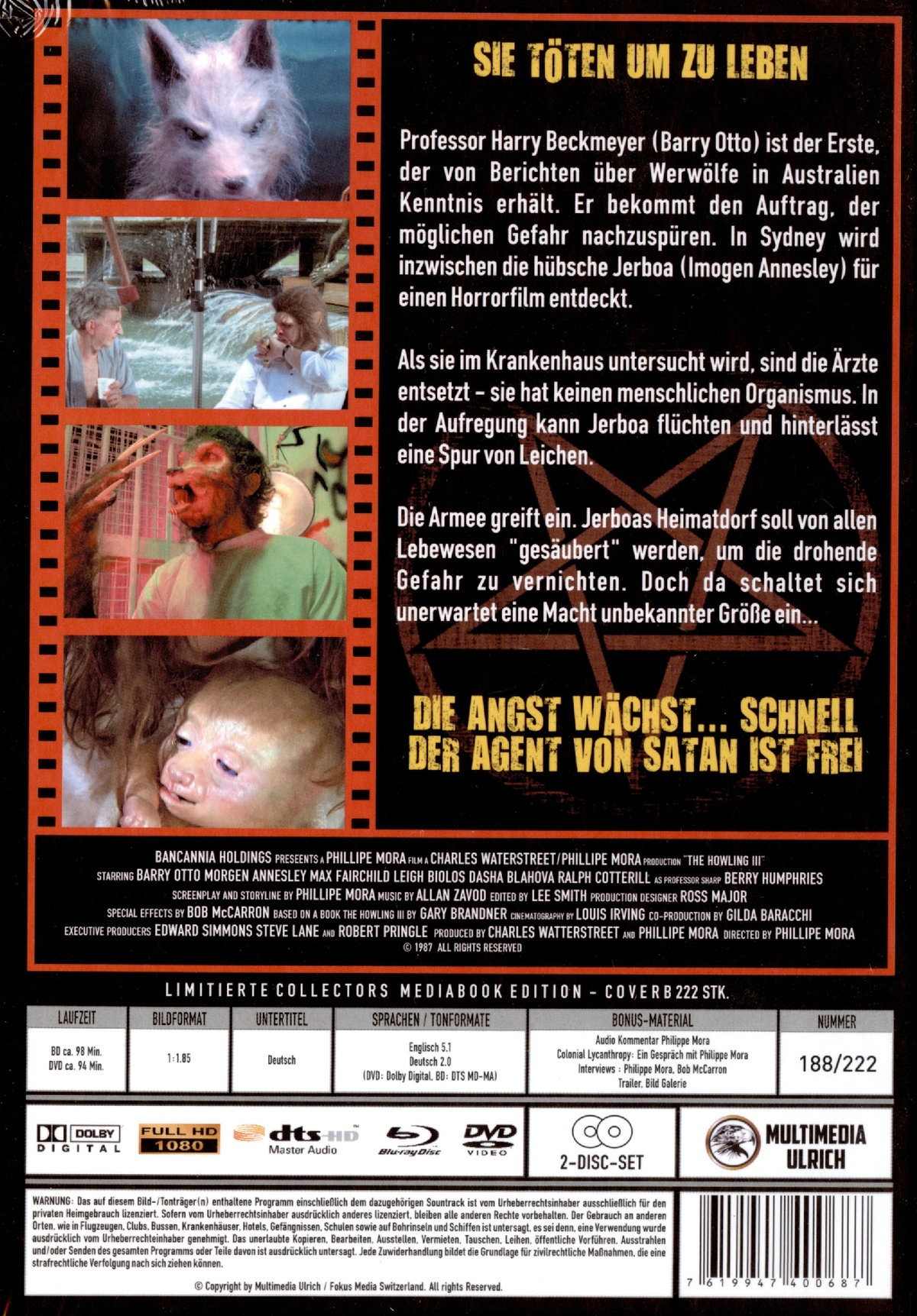 Howling 3 - The Marsupials - Uncut Mediabook Edition (DVD+blu-ray) (B)