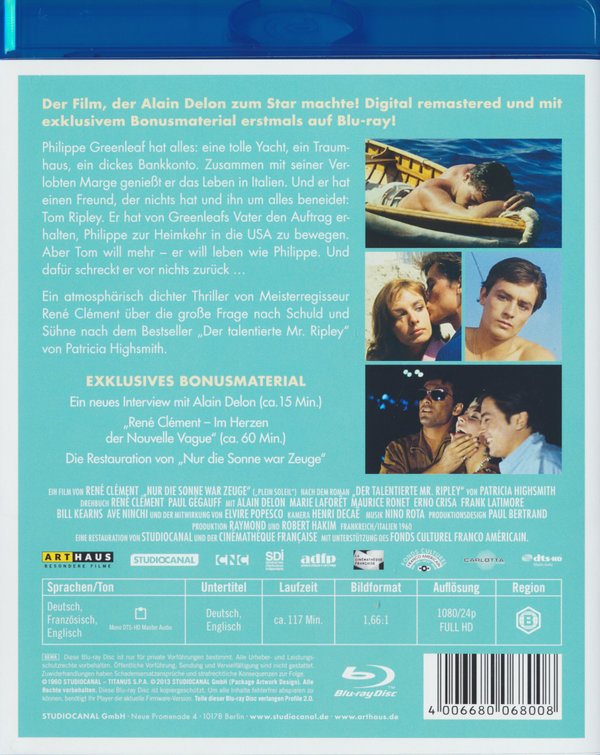 Nur die Sonne war Zeuge  (Blu-ray Disc)