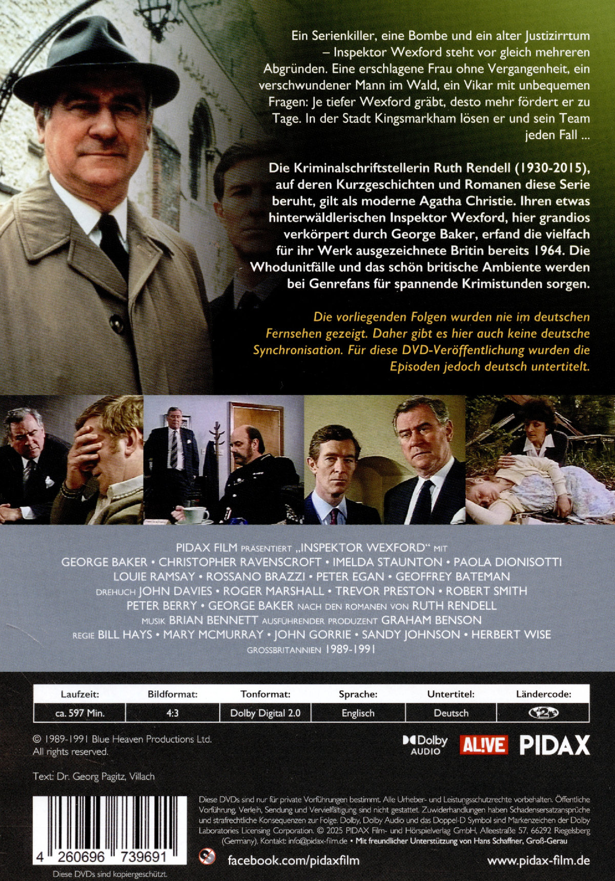 Inspektor Wexford ermittelt, Vol. 3 (The Ruth Rendell Mysteries) / Weitere sechs spannende Langfolgen der legendären Krimiserie in Originalfassung mit deutschen Untertiteln (Pidax Serien-Klassiker)  [3 DVDs]  (DVD)