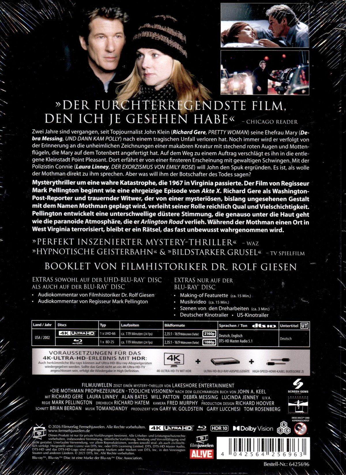Die Mothman-Prophezeiungen - Tödliche Visionen - Uncut Mediabook Edition  (4K Ultra HD+blu-ray)