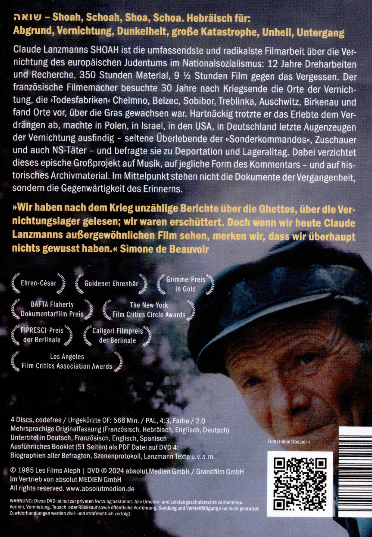 Shoah - Restaurierte Fassung (Neuauflage)  [4 DVDs]  (DVD)