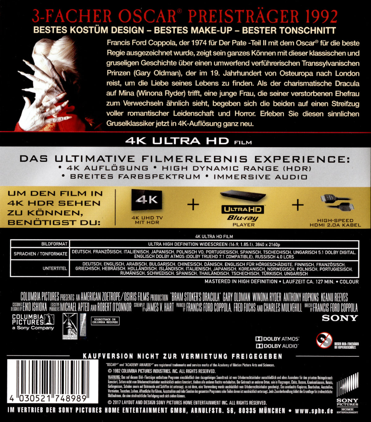 Bram Stoker's Dracula (4K Ultra HD) 