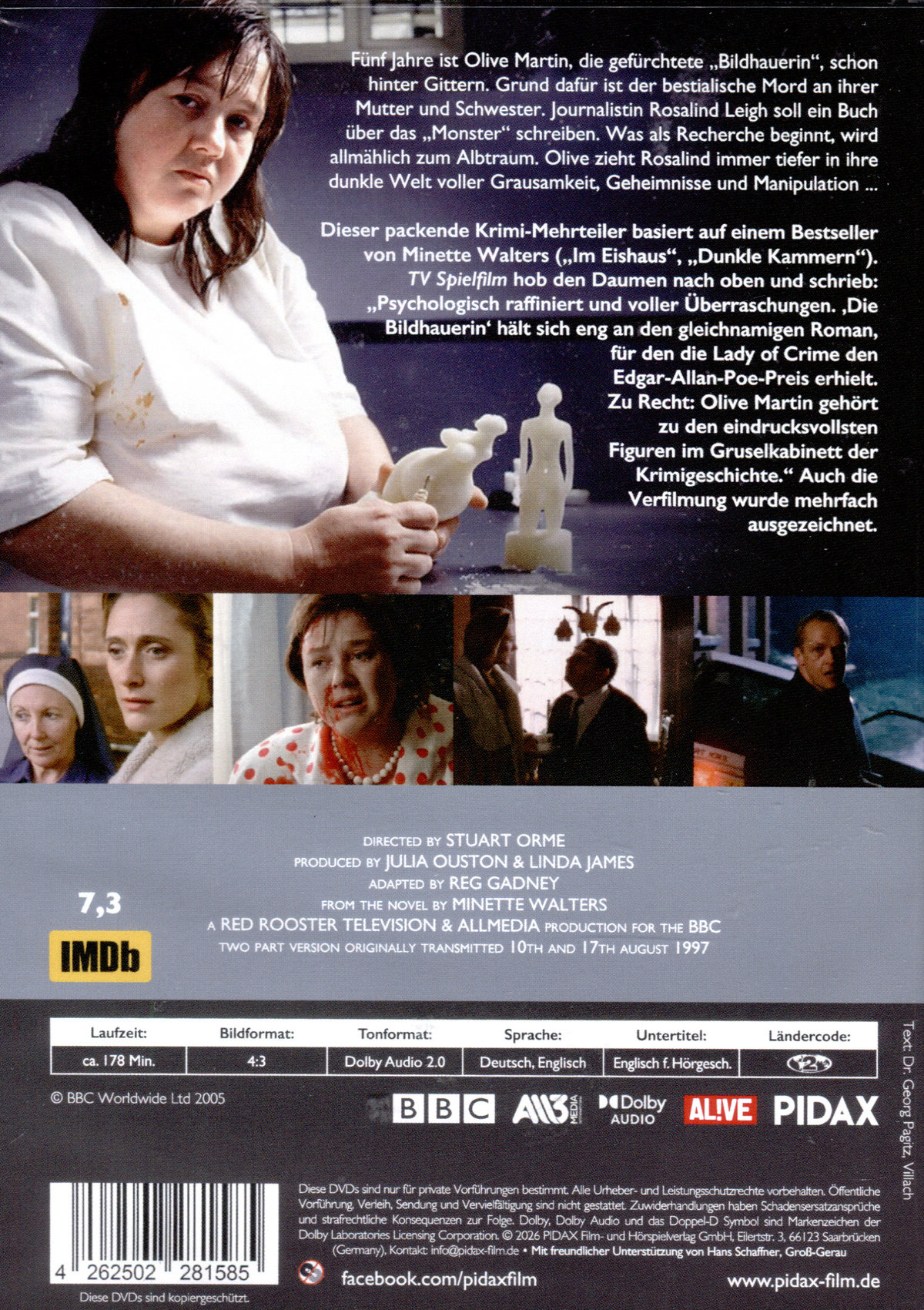 Minette Walters: Die Bildhauerin / Der komplette preisgekrönte Zweiteiler nach dem Krimi-Bestseller von Minette Walters (Pidax Serien-Klassiker)  (DVD)