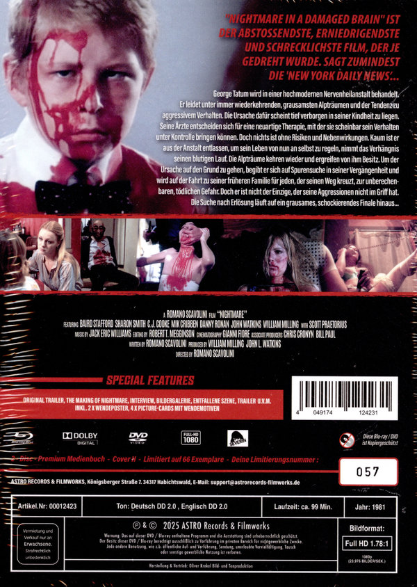 Nightmare in a Damaged Brain - Uncut Mediabook Edition  (blu-ray) (H)