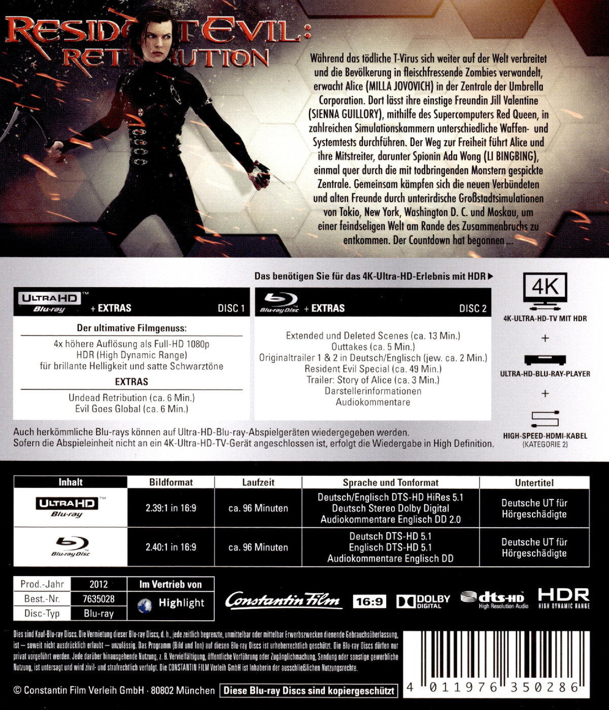 Resident Evil: Retribution (4K Ultra HD)