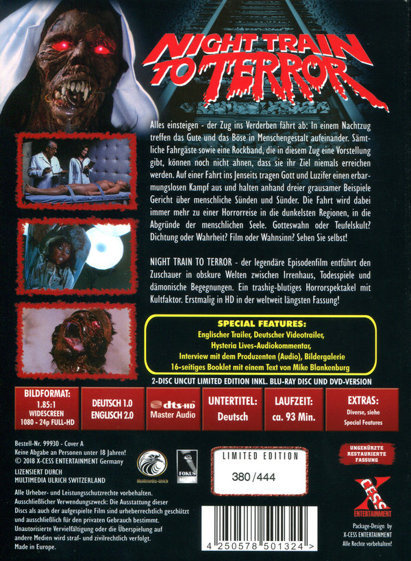 Night Train to Terror - Uncut Mediabook Edition (DVD+blu-ray) (A)
