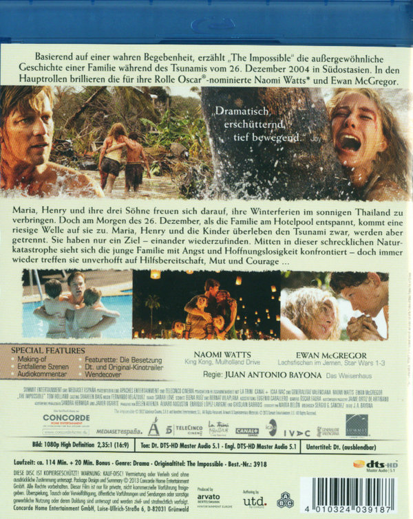 Impossible, The (blu-ray)